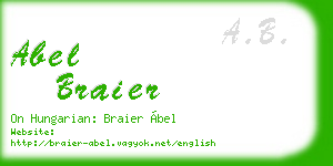 abel braier business card